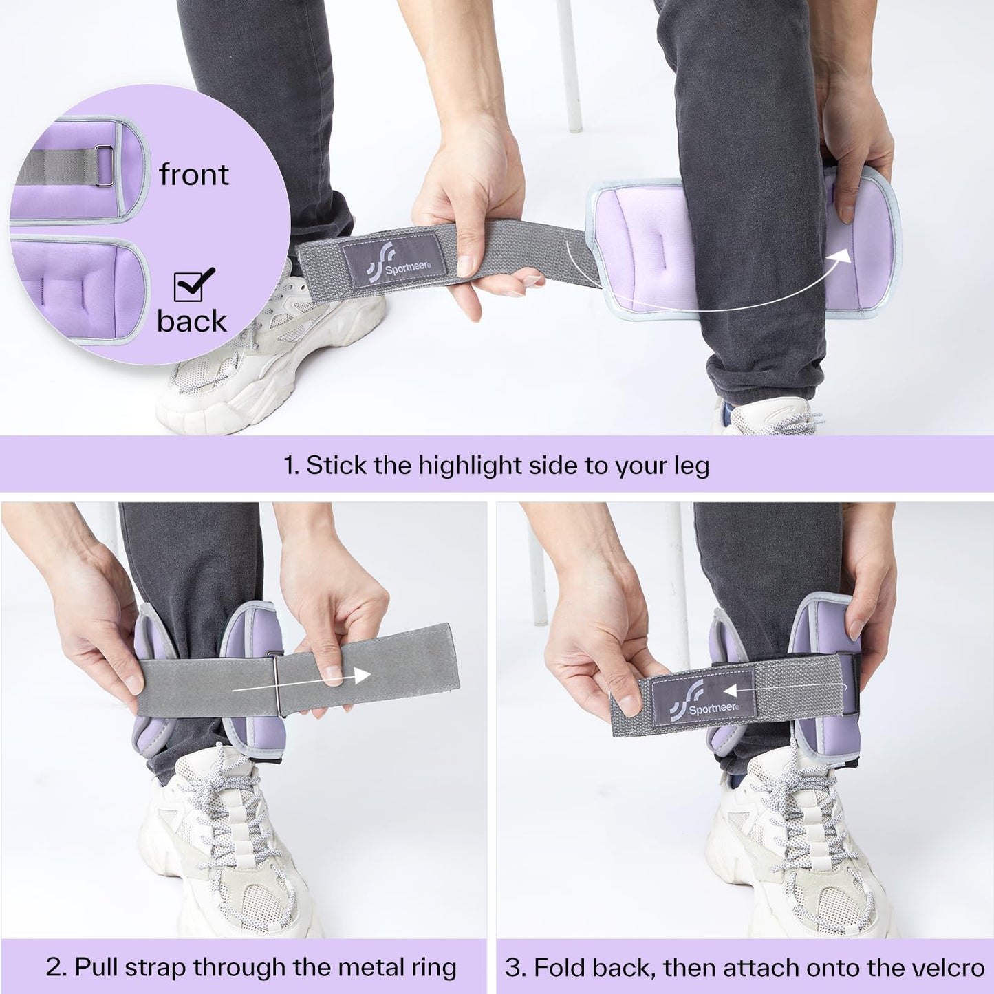 Sportneer Ankle Wrist Weights for Women Men Pair of 1/2/4/6/10 LBS Options