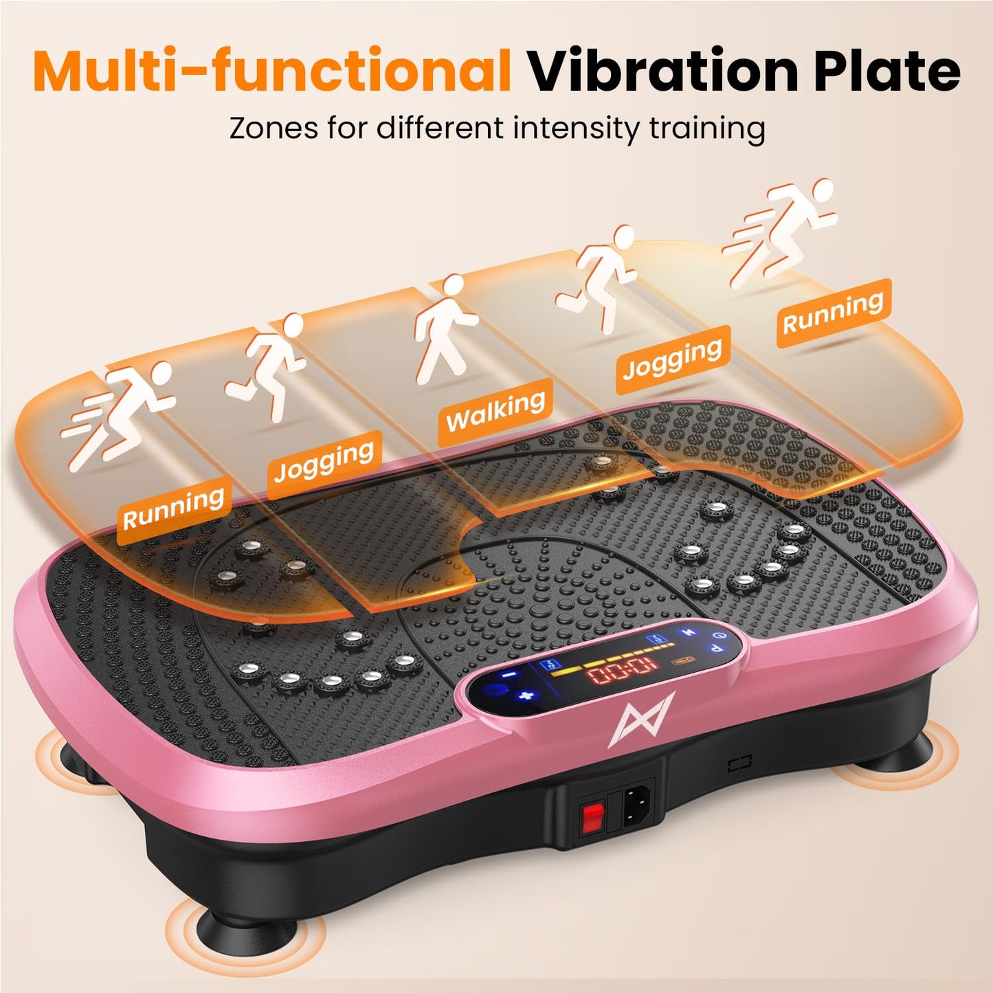 AXV Vibration Plate Fitness Platform Exercise Machine Vibrating Shaking Full Body Shaker Workout Vibrate Stand Shake Board Sport for Weight Loss Fat Burner for Gym Home Office