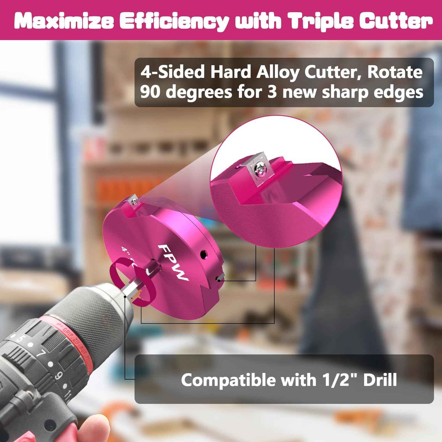 Original Design Patent Triple Inserts 1-1/2 Inch PVC Pipe Reamer, PVC Fitting Saver, Pipe Tools for Schedule 40