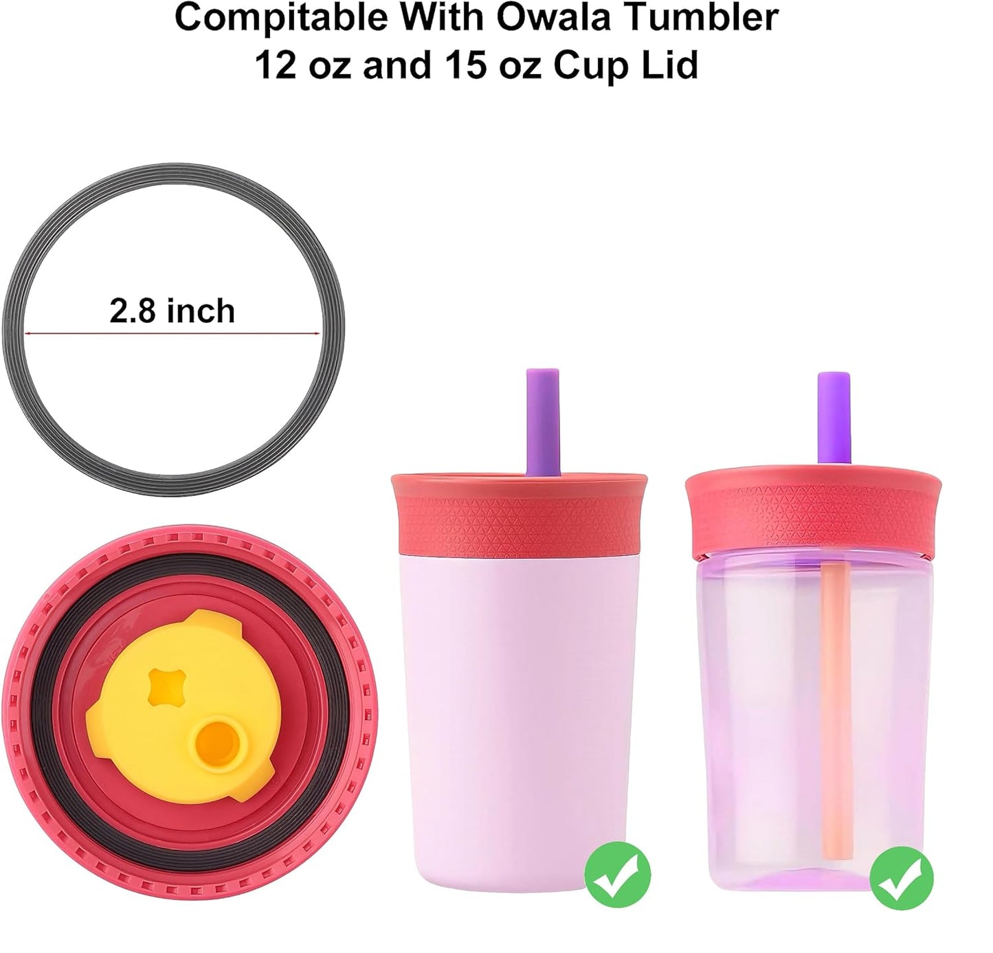 Owala | Rubber Gasket Replacement for FreeSip Water Bottles | 4-Pack Silicone O-Ring Seals