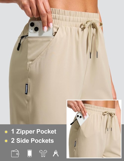G Gradual Women's Hiking Shorts - Lightweight Quick-Dry Bermuda Shorts with Zipper Pocket | 13" Knee Length