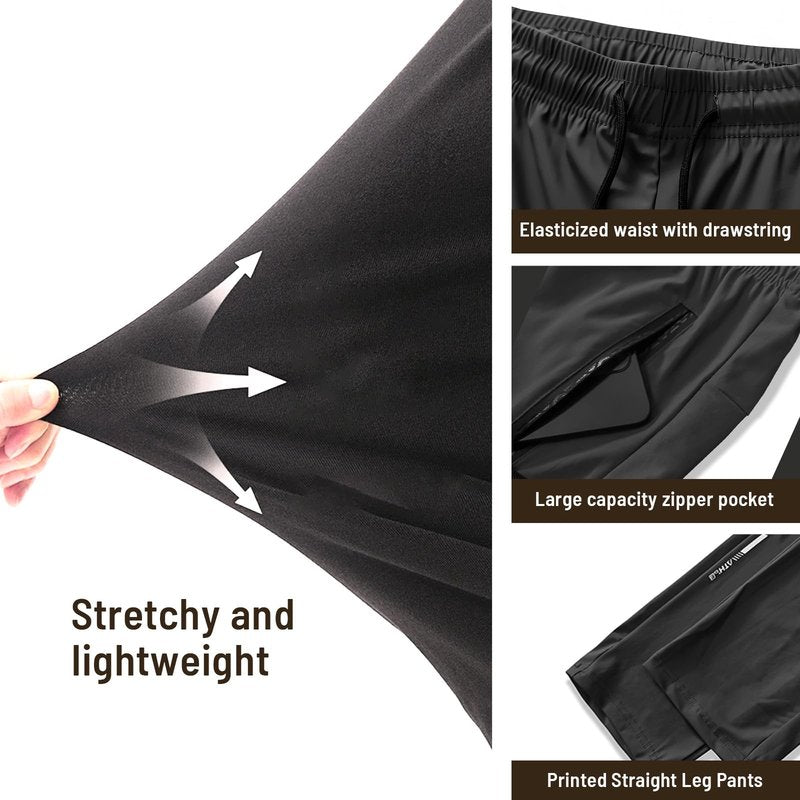 XYXYING 3 Pack Men's Quick Dry Sweatpants for Running, Gym Training - Lightweight Stretch Jogging Pants with Zippered Pockets