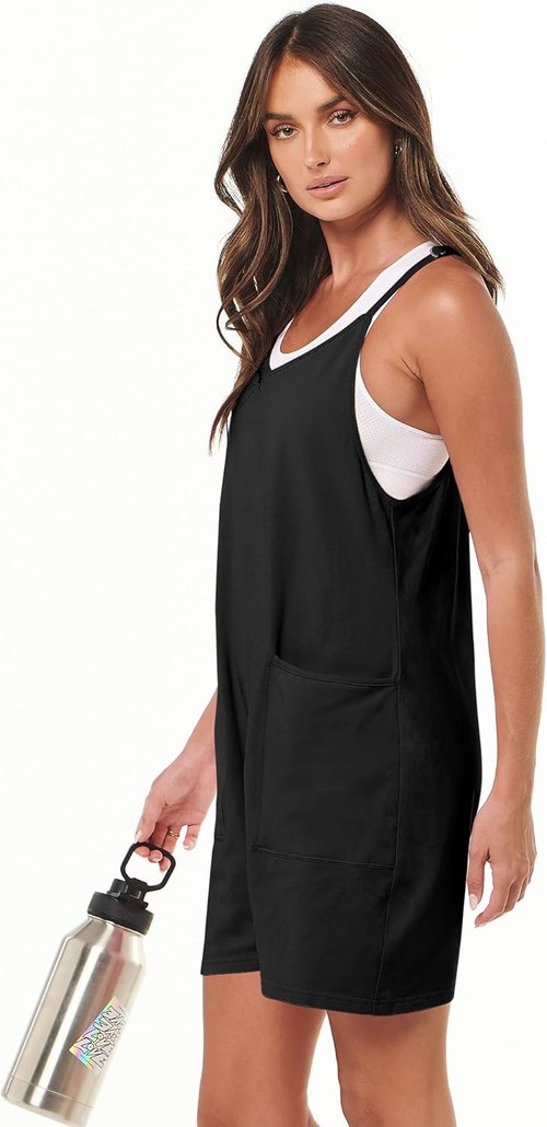 ANRABESS Women's Summer Romper - Casual Loose Sleeveless Jumpsuit for Beach Vacations | Spaghetti Strap