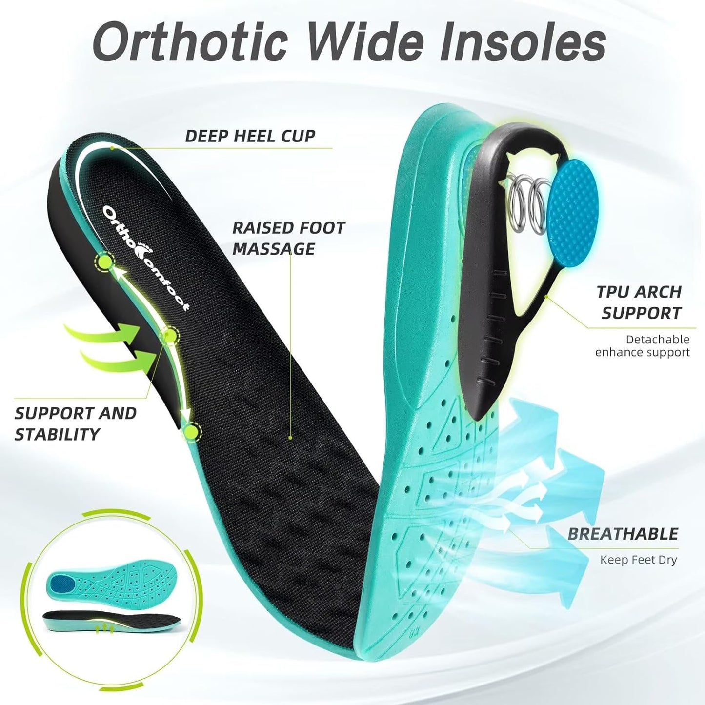 Skiennix Men's Orthopedic Running Shoes - Comfortable Arch Support for Diabetic Feet | Casual Sneakers for Pain Relief