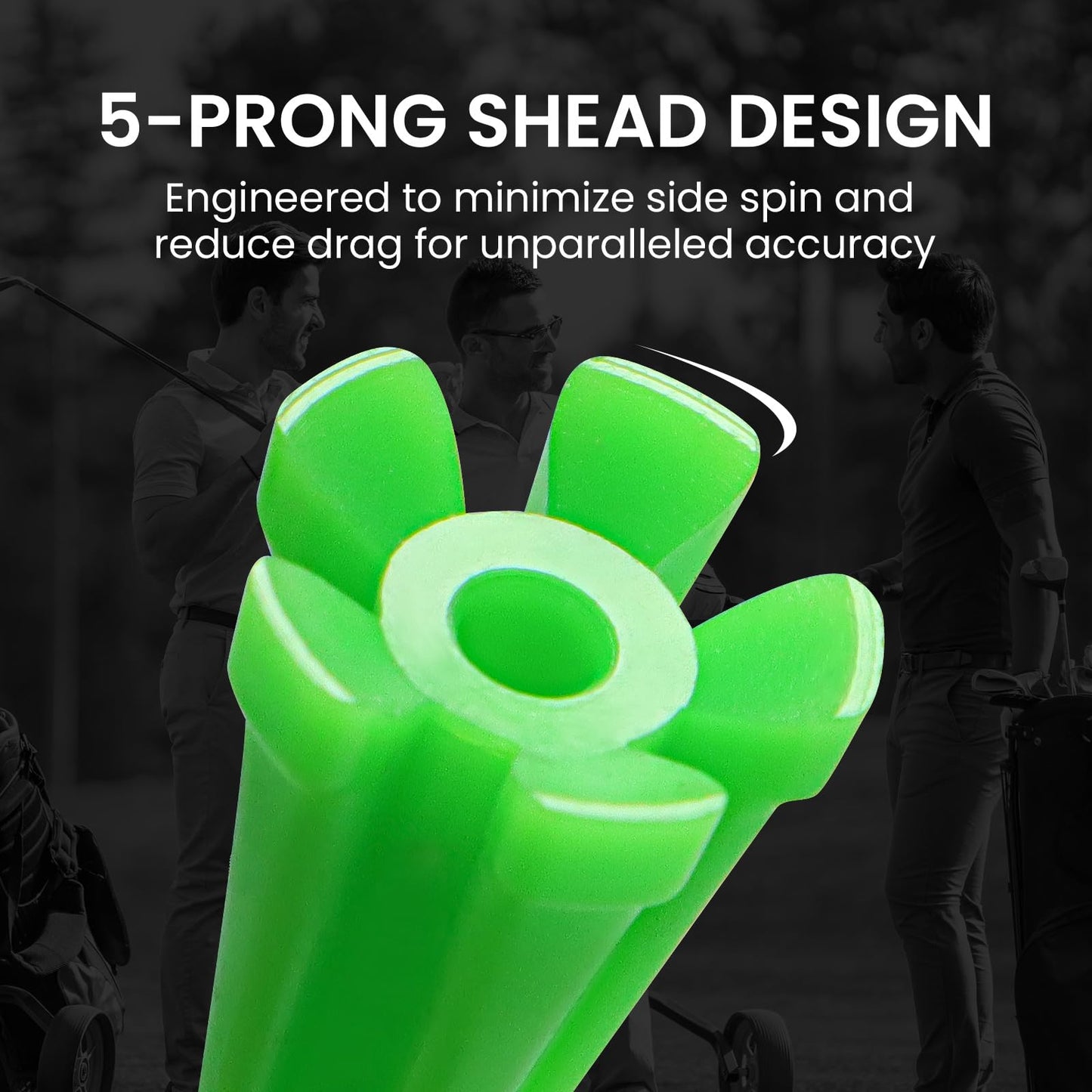 Golf Tees Plastic Unbreakable Easy to Find Bulk Value 200/500/1000 Count, 2 3/4 3 1/4 Inch Stable Tee Driving Range Reduce Friction, Green Red White USA Flag Practice (Green, 200 Count (3 1/4 Inch))