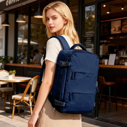 Coofay Travel Backpack - Versatile Carry-On Bag for Airplanes | Sapphire Blue, Ideal for Women & College Use