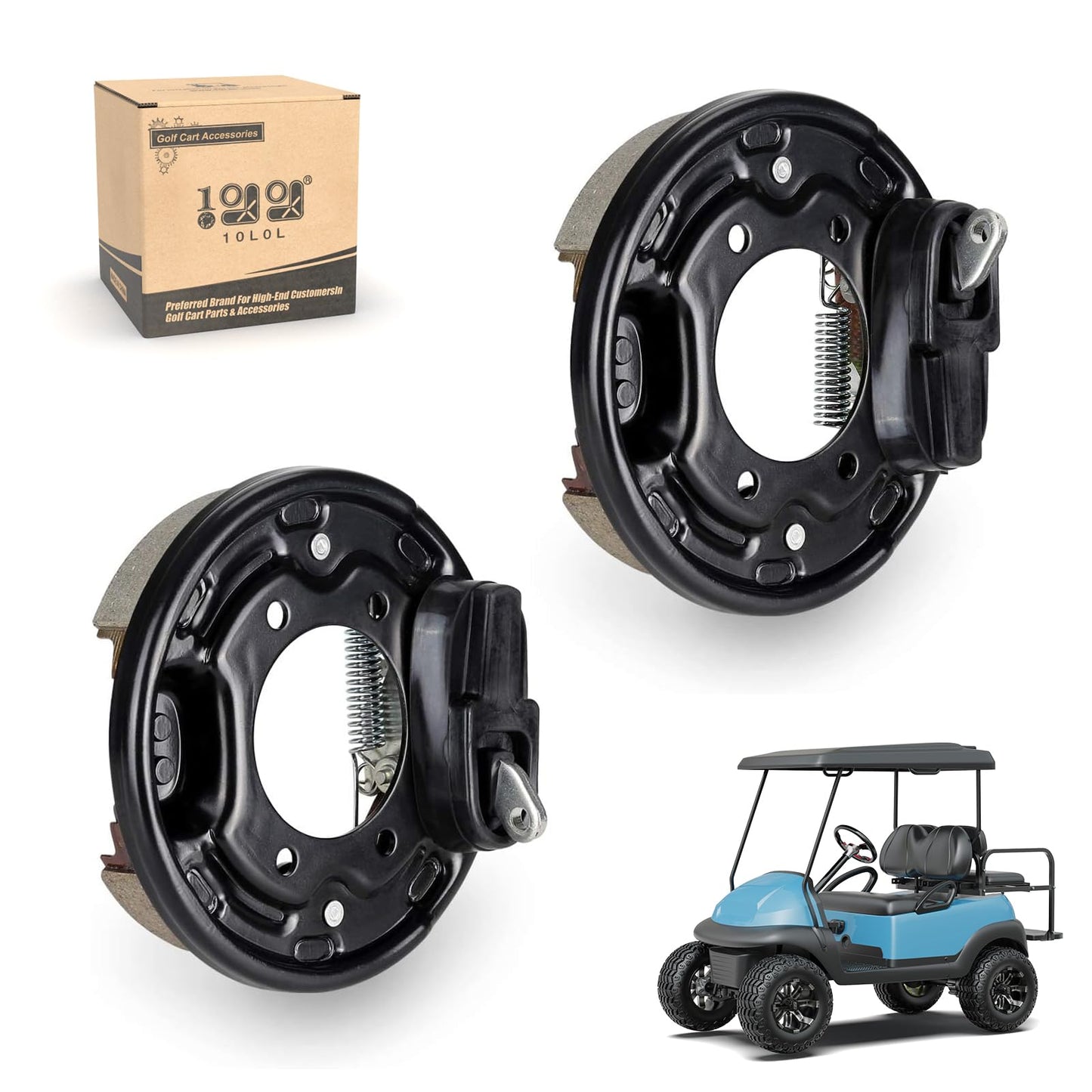 10L0L Golf Cart Rear Brake Assembly Kit for Club Car DS/Precedent 1995-Up & Tempo 2018-Up– Complete Left & Right Brake Cluster, Durable OEM Replacement 101823301/103380202