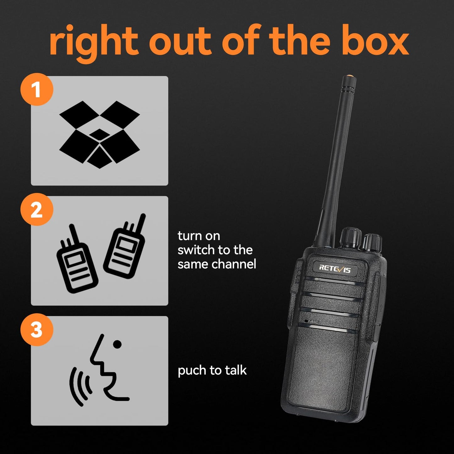 Retevis RT21 Updated 3000mAh Two Way Radios Long Range,Walkie Talkies with Earpiece,SOS Alarm,16CH,Portable 2 Way Radios for Security Cruise Camping Events(4 Pack)
