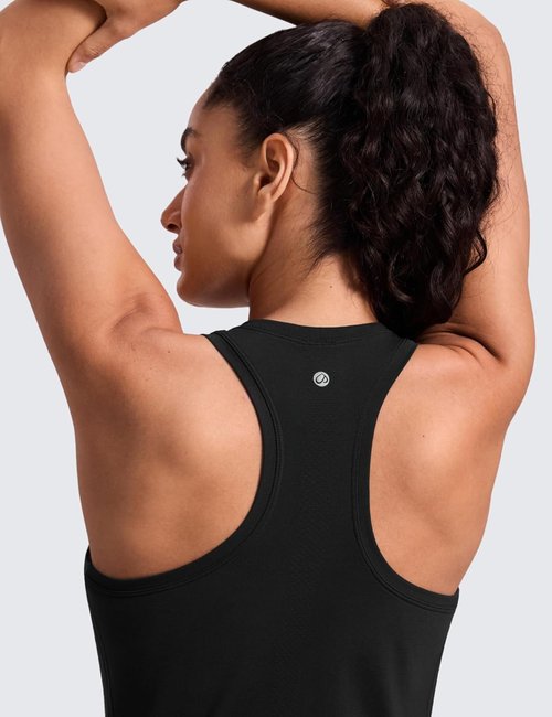 CRZ YOGA Seamless Racerback Tank Top for Women - Breathable Athletic Sleeveless Shirt | Ideal for Gym & Running