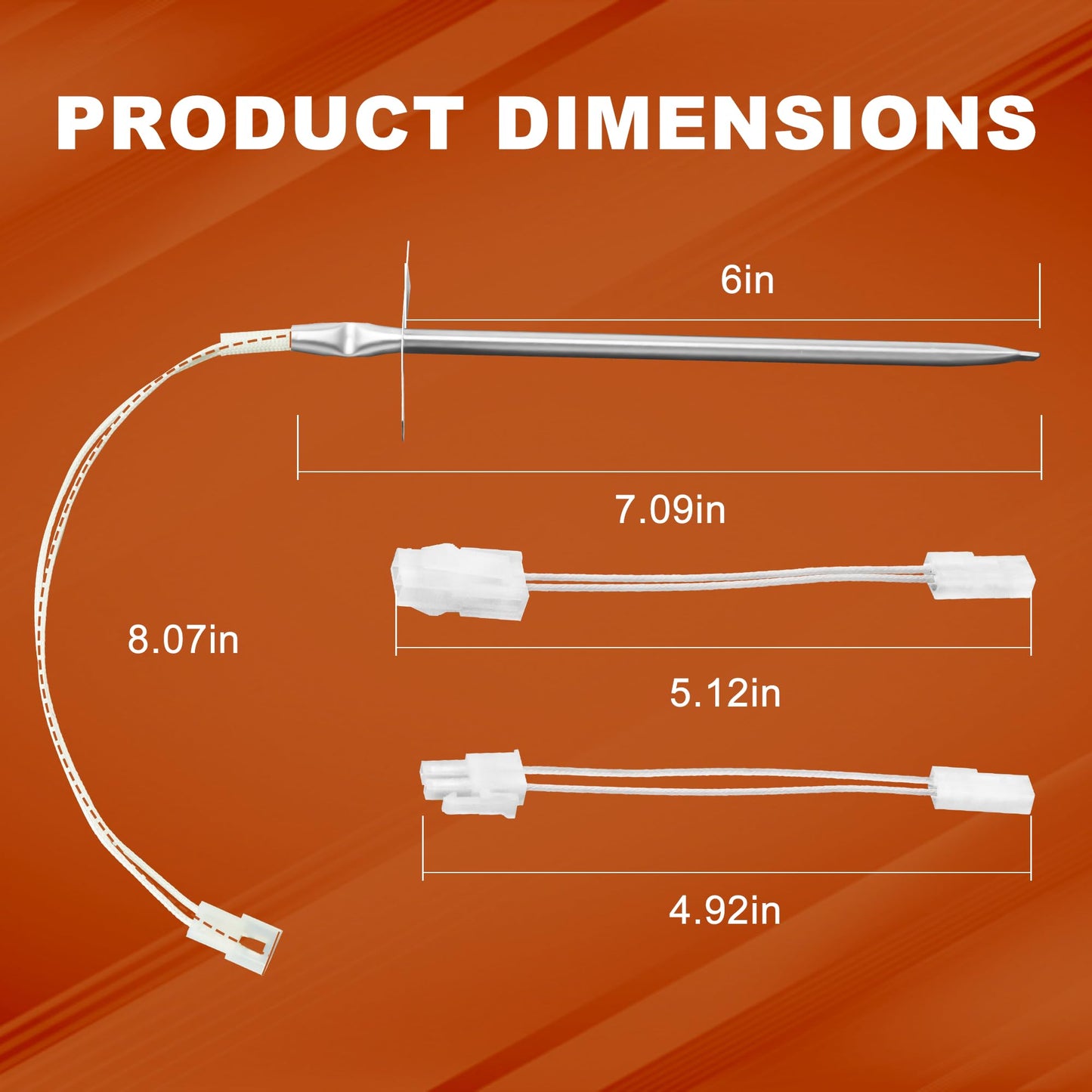 12001656 WB21X5301 Oven Temperature Sensor Replacement Compatible with Whirl-Pool Ken-More G-E Ovens Replaces AP4009009 74004943 PS1570174 12001554 12001656VP 7430P003-60（1 Pack） by TOMOON