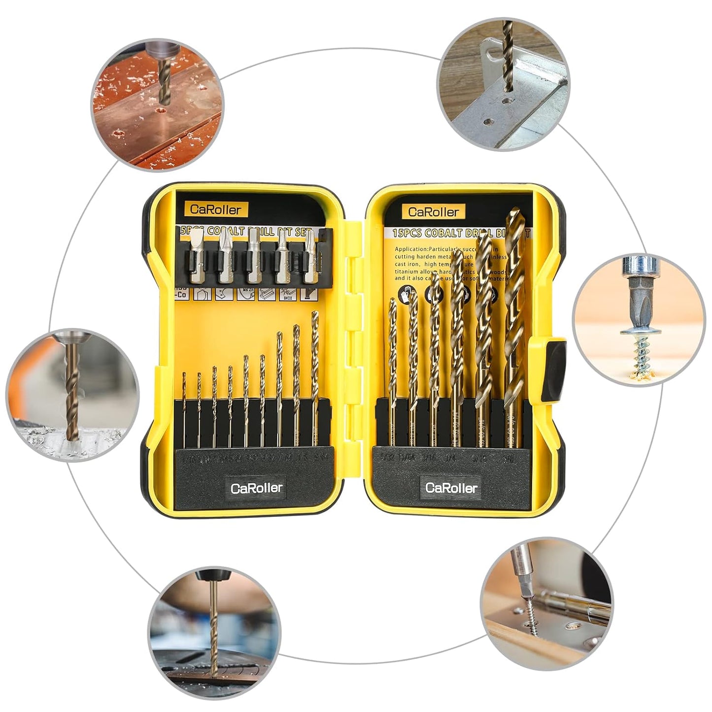 29-Piece High Speed Steel Drill Bit Set with Metal Indexed Case - 135° Tip for Wood, Plastic & Stainless Steel