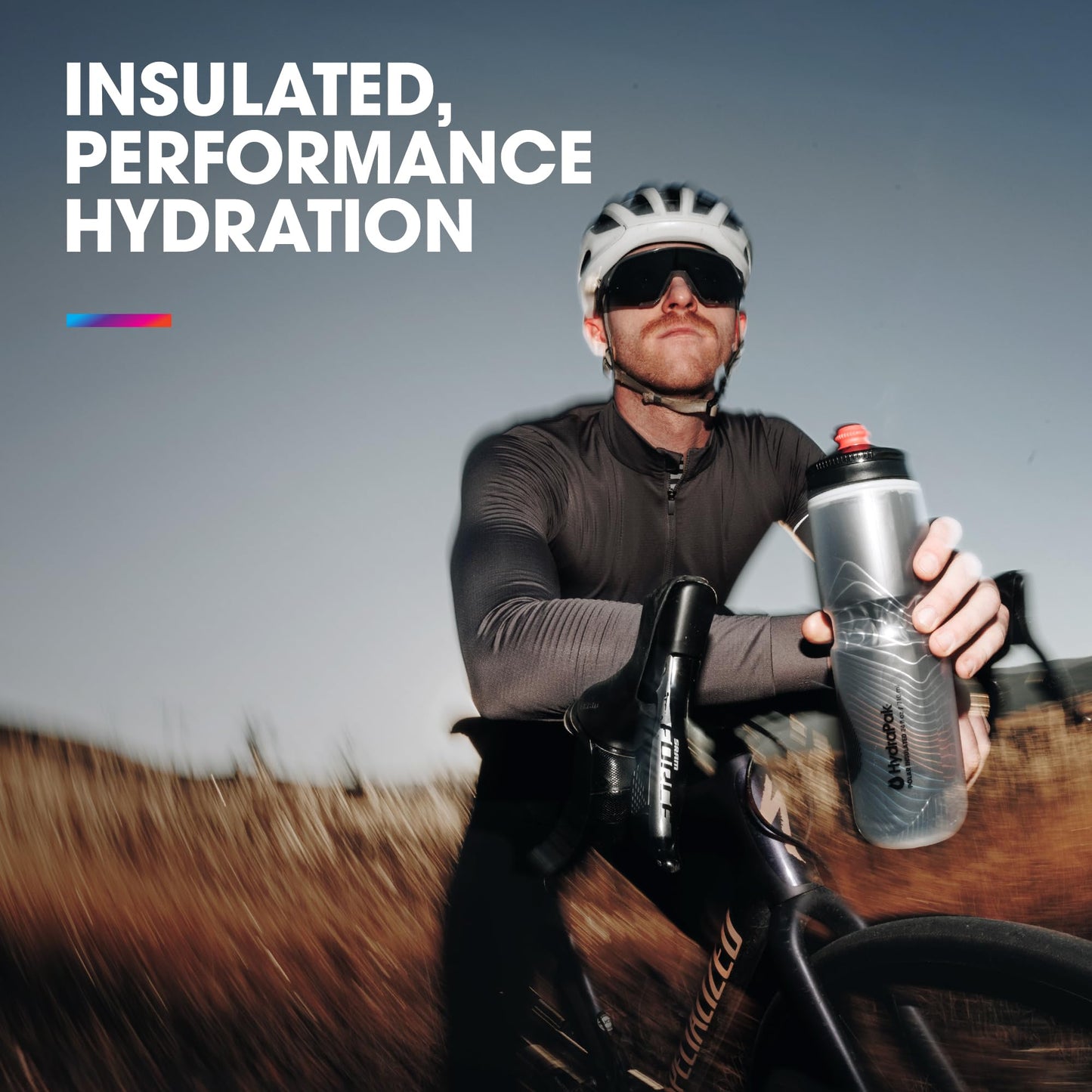 HydraPak | Polar Bottle - Polar Surge Insulated Bike Water Bottle 2-Pack - High Flow, Cycling & Sports Squeeze Bottle (Ascent Red, 700ml / 24oz)