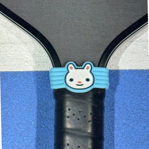 Pickleball Paddle Grip Band – Fun Bunny & Dog Design – Anti-Slip Silicone Ring for Handle Grip, Personalize & Identify Your Paddle – Cute Pickleball Accessory for Men & Women (Bunny)