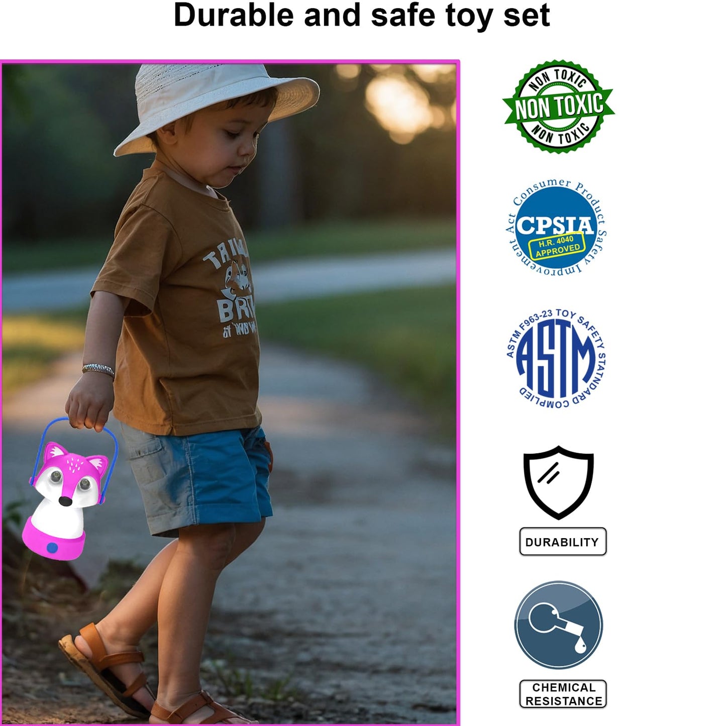 Kids Camping Essentials – LED Kids Lantern and Rechargeable Kids Headlamp Set | Multiple Purposes Kids Nightlight/Flashlight Toys –Holiday, Halloween N Birthday Gifts for Toddlers and Kids (Pink)