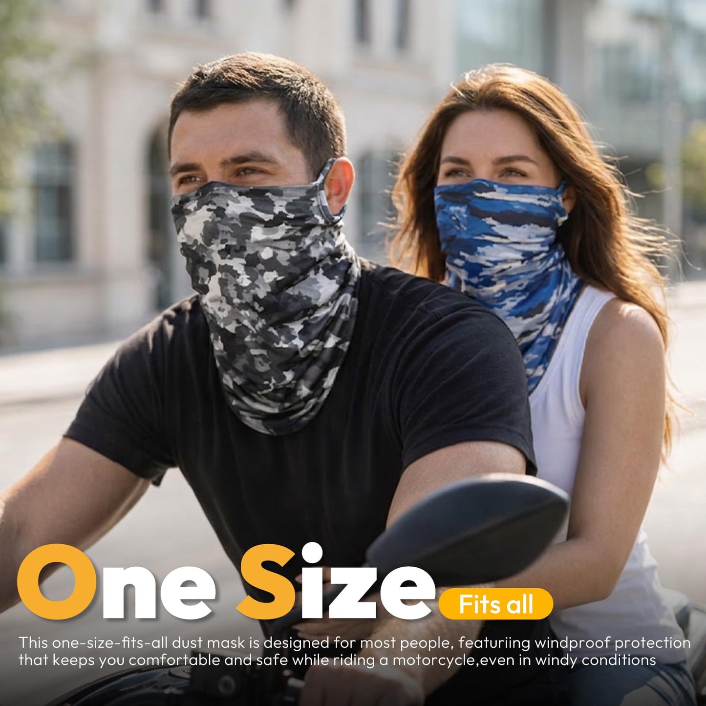 HONGTEYA 6 Pack Summer Neck Gaiter, UV Protection Cooling Face Mask Breathable Bandana Head Scarf Face Cover for Men Women