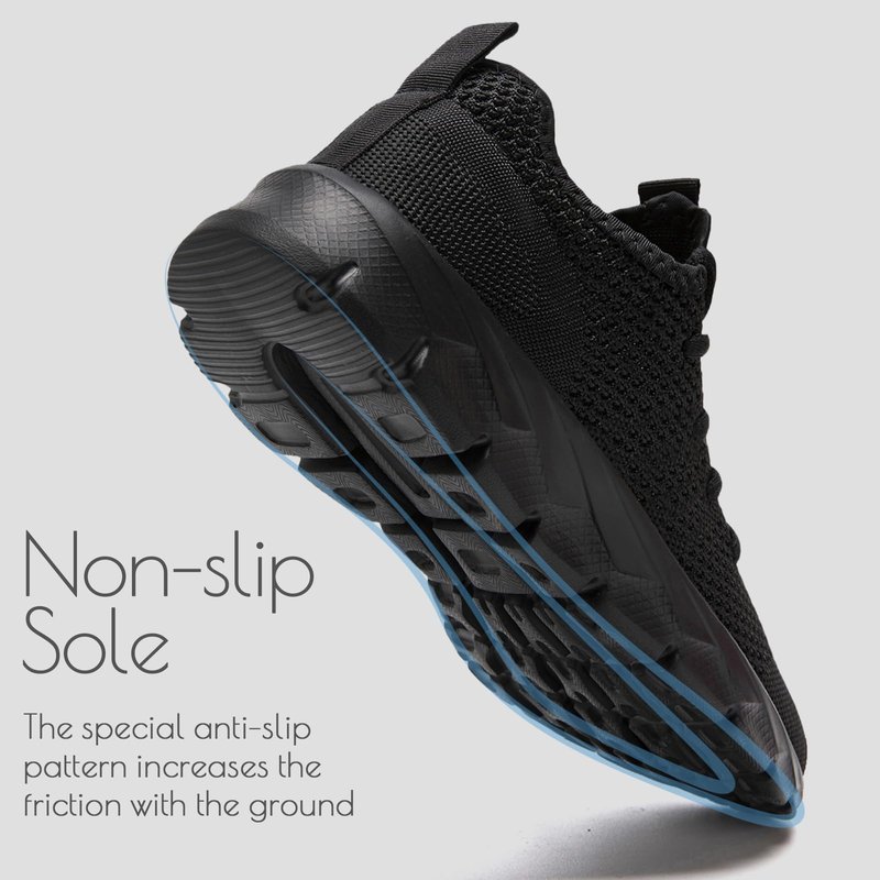 ZGPWZWL Running Sneakers for Men Shoes Athletic Tennis Gym Walking Casual Lightweight Breathable Workout Comfortable Sports Shoes Mens Black Size 11