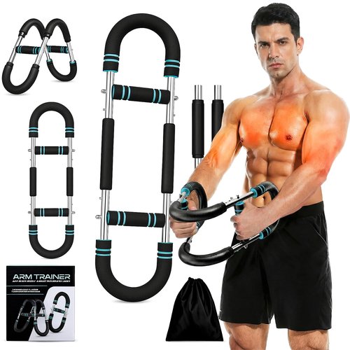 Twister Arm Trainer 60-110 lbs for Men & Women, Alloy Steel Power Twister Bar, Chest & Arm Workout Equipment, Portable Upper Body Strength Training Tool with Anti-Slip Handles & Storage Bag