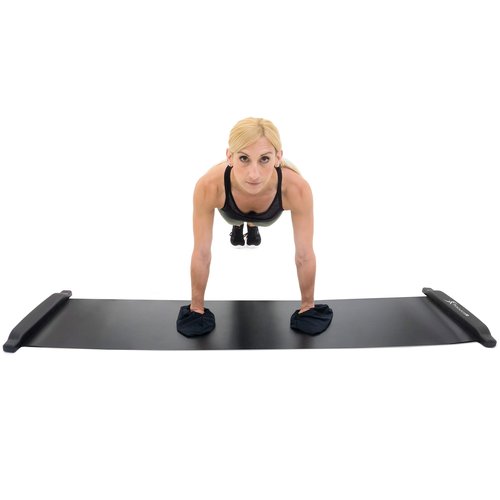 ProsourceFit Slide Board Mat for Exercise 6’ with End Stops, Booties & Carrying Bag for Low-Impact Indoor Home Workouts and Sports Training