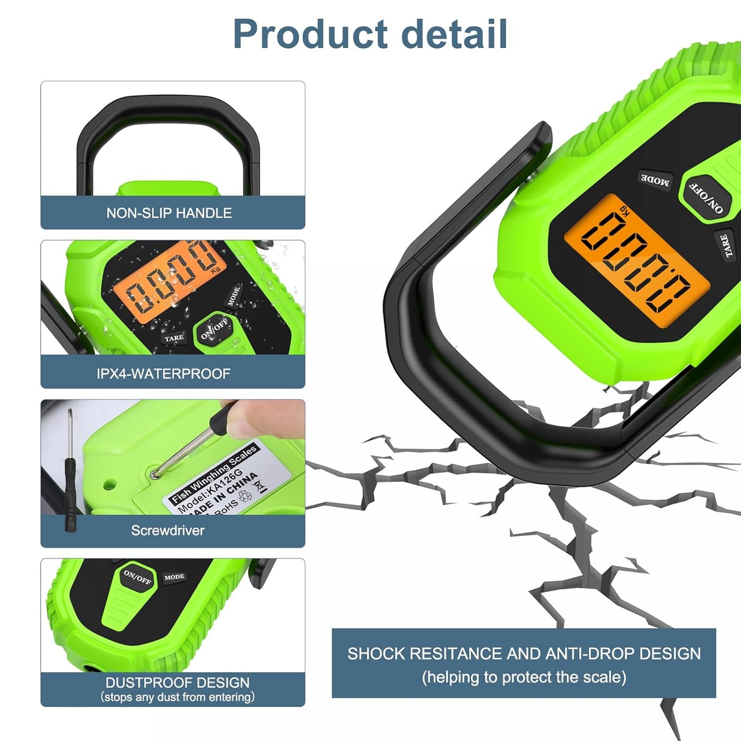 Skiennix Digital Fishing Scale - Portable 110lb Hanging Scale with Lip Gripper for Easy Weighing