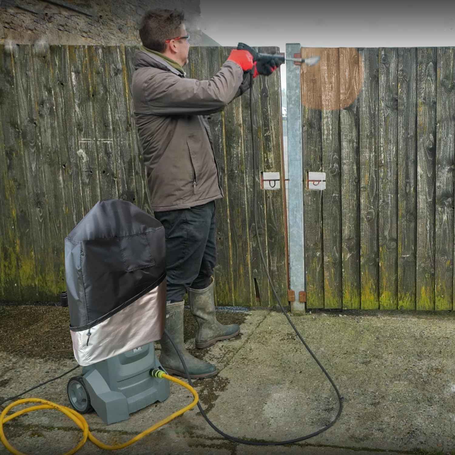 Pressure Washer Cover, Waterproof& Dustproof Cover for Smart Electric Gas Washer Machine, Protective Outdoor Hood for Electric High Pressure Cleaner (17.8x15.8x33.5in)