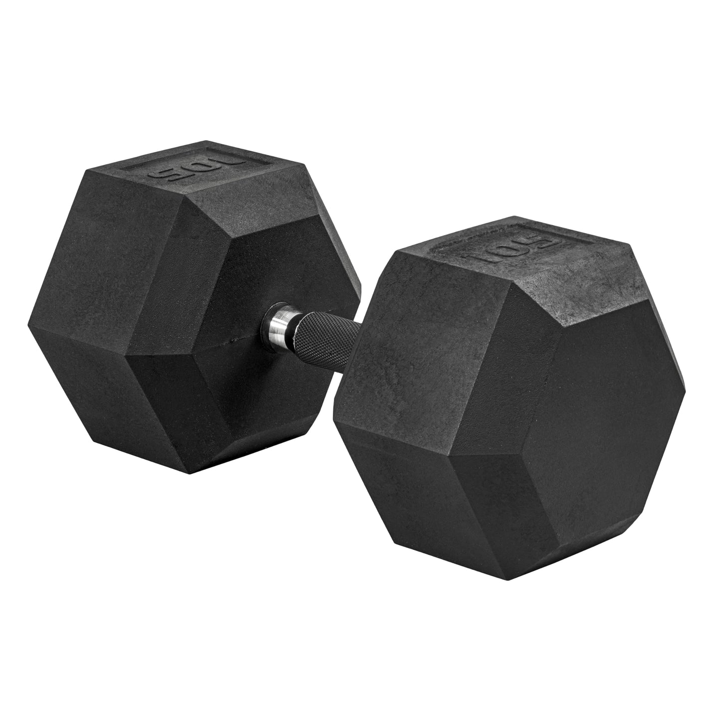 CAP 105 LB Rubber Coated Hex Dumbbell Weight, Rubber Free Weights for Home Gym Strength Training, Comfort Grip Handle, Single