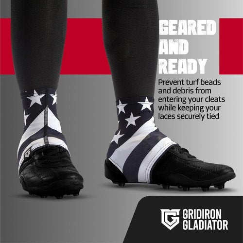 Gridiron Gladiator Football Spats - Spat Cleat Covers for Youth or Adult - Cover Cleats for Baseball Soccer Football - Shoe Sleeves - Sports Gear - Orange - Small