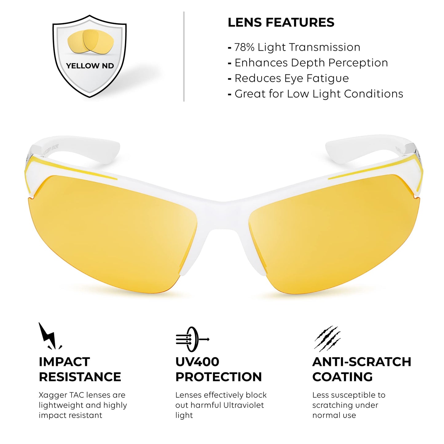 Xagger Polarized Sport Sunglasses for Men Women Wrap Around UV400 Running Baseball Softball Cycling Golf Hiking Fishing Driving Glasses