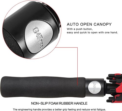 G4Free Automatic Open Golf Umbrella - Oversized Double Canopy, Windproof & Waterproof | 47-72 Inch Sizes