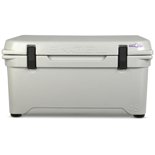 Engel Coolers ENG45 Cooler | 40 Can High Performance Durable Seamless Rotationally Molded Ice Box for Camping, Hunting, and Fishing - Haze Gray