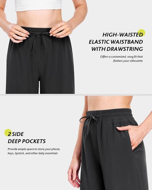 Campsnail Wide Leg Capri Pants - Lightweight Casual Summer Sweatpants for Travel | 25"/29" Sizes