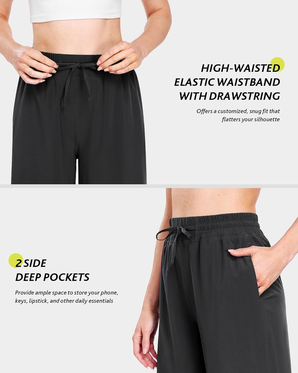 Campsnail Wide Leg Capri Pants for Women - Lightweight Casual Summer Yoga Pants | 25"/29" Sizes