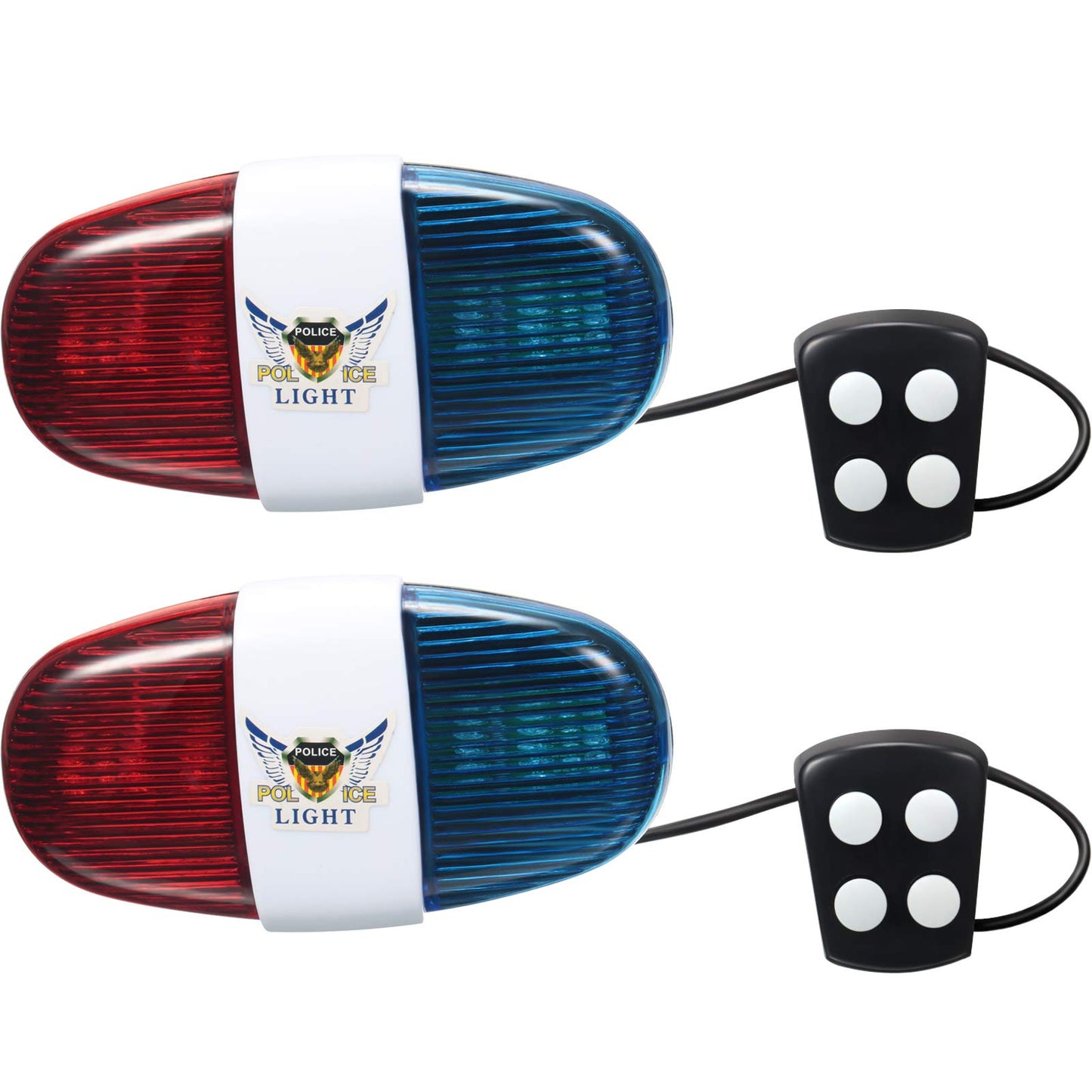 2 Pieces Bike Police Sound Lights LED Sounds Trumpet Bike Horn Police Siren Warning Safety Bicycle LED Light Waterproof