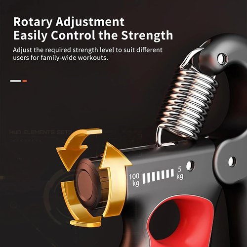 Grip Strength Trainer - Adjustable Resistance Hand Grip Strengthener 11-220Lbs | Ergonomic Design for Athletes & Recovery