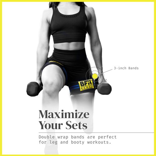 BFR BANDS Blood Flow Restriction Bands - 2 Pack for Legs, Booty & Glutes, 3-Inch Wide Straps - DoubleWrap Occlusion Bands for Gym & Weight Lifting to Increase Muscle Mass in Women & Men