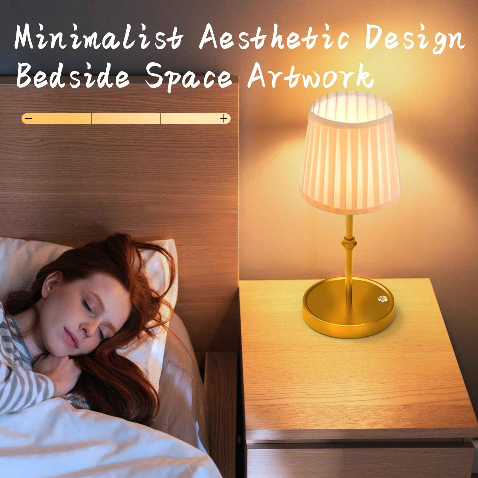 LETSTRY 5200mAh Cordless LED Table Lamp,3-Level Brightness, Rechargeable Battery, Touch Dimmable Wireless Ambient Lamp for Reading Room,Dining Room,Bedroom,Office,Camping,Restaurant,Antique Brass