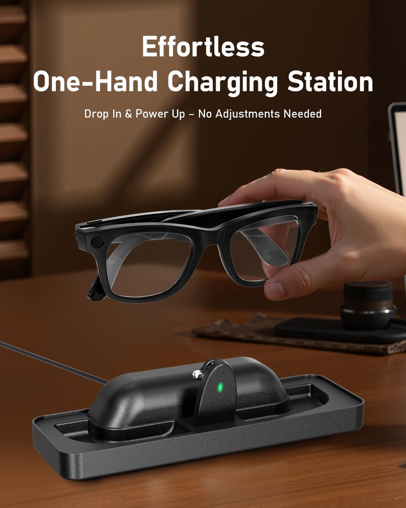 ToKismet Charging Station Compatible with RayBan & Oakley Meta Smart Glasses（Gen 1&2） – Fast Charger Dock with LED Indicator, Fits Wayfarer, Headliner, Skyler,Blayzer Scriber Optics& HSTN Accessories