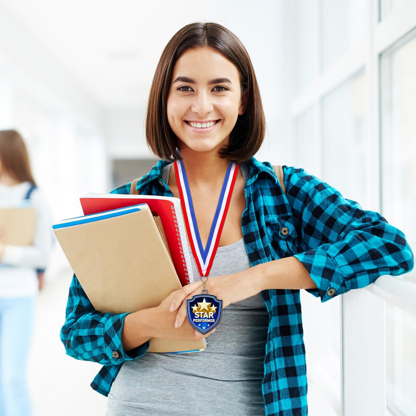 Yaomiao 10/20 Pcs 2.4'' Award Medals Bulk Gold Winner Team Participation Medals for Kids Shield Metal Trophy for Student Adults Award Prize Graduation Competitions Gift(20 Pcs,Star Performer)