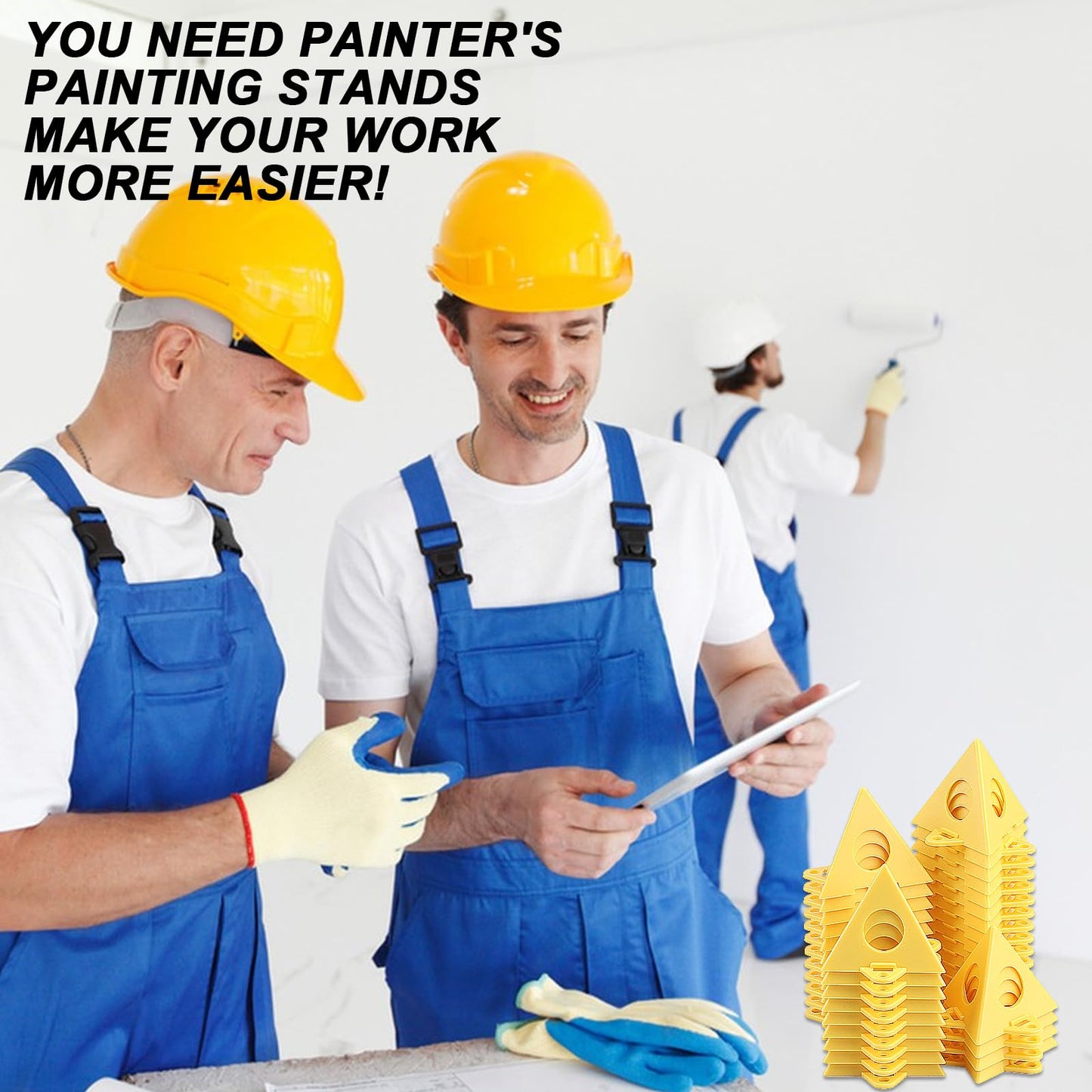 Painters Pyramids Stands, 50pcs Painters Pyramids, Painter's Painting Stands Pyramids, Mini Triangle Cone Paint Stands Tripods for Door Risers Support, Painter Elevated, Cabinet Pouring Accessories