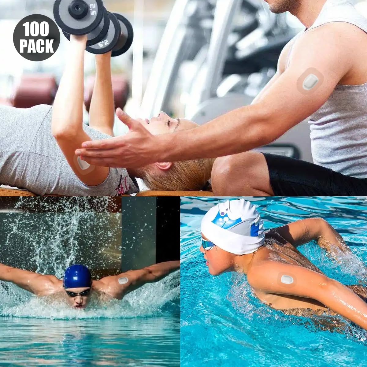 100 Pack Omnipod 5 Overpatches - Waterproof Adhesive Patches, Transparent Long-Lasting Overlay Stickers for Pod Pals Accessories