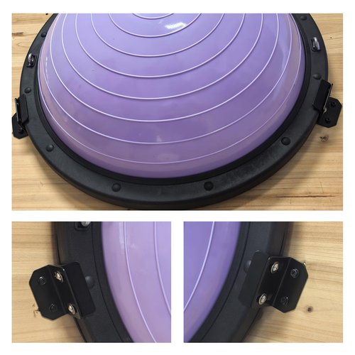 OMMUU Adjustable Wall Mount Exercise Balance Ball Storage Bracket Yoga Ball Holder, Half Exercise Ball Rack for Strength Fitness Ball Trainer Organizer Holder for Home Gym Studios Workouts