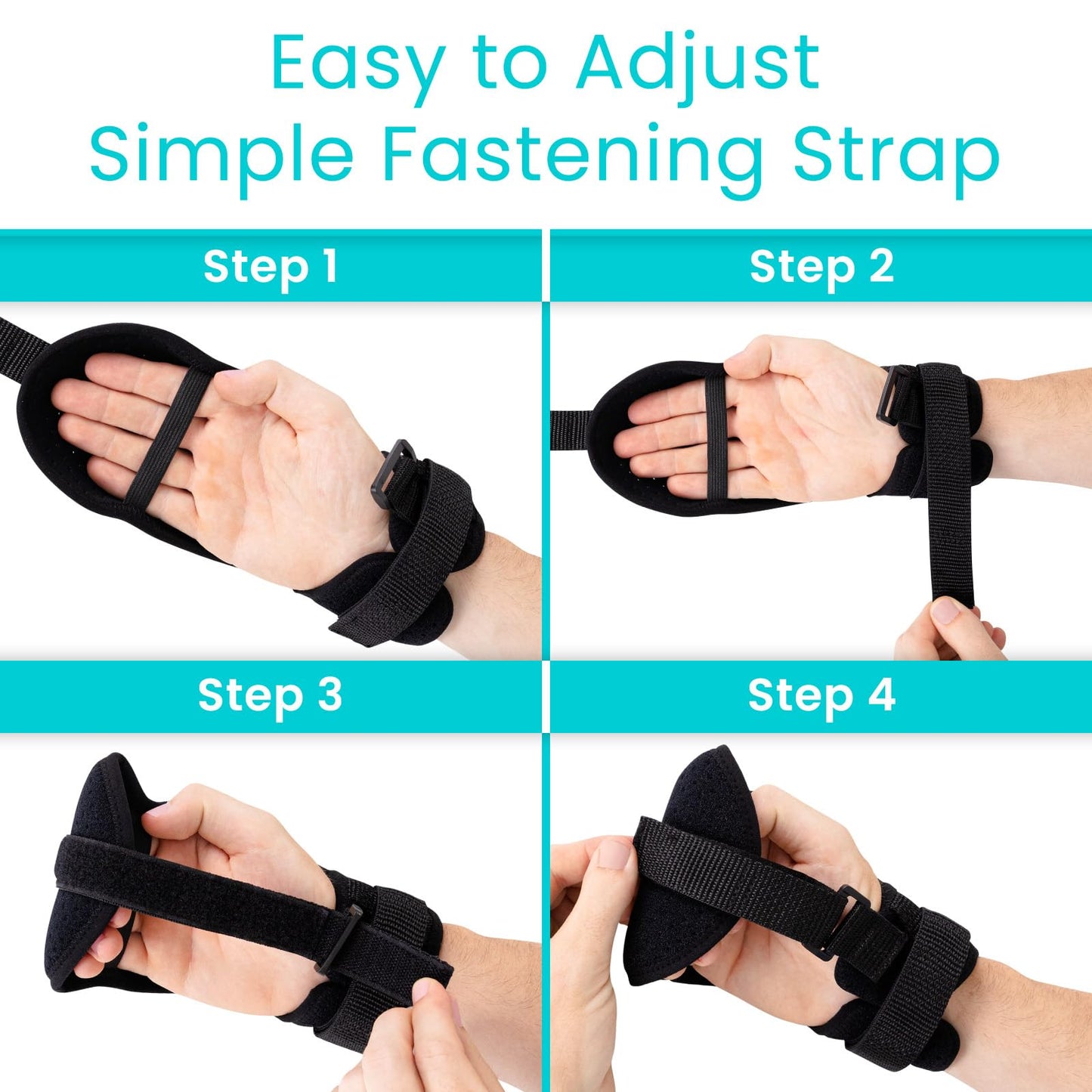 Vive Stroke Hand Brace - Rehabilitation Splint Glove for Elderly Patients - Finger Therapy Recovery Equipment - Physical Aid for Active Grip Support & Stability for Hemiplegia, Quadriplegic, Paralysis