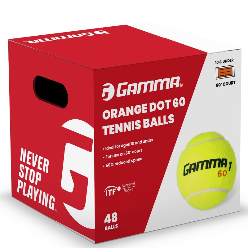 Gamma Orange 60 and Green 78 Dot Training Tennis Balls for Kids & Beginners, Low-Compression Core Reduces Speed & Bounce, Great for Tennis Practice, USTA and ITF Approved for 10 & Under Tournament