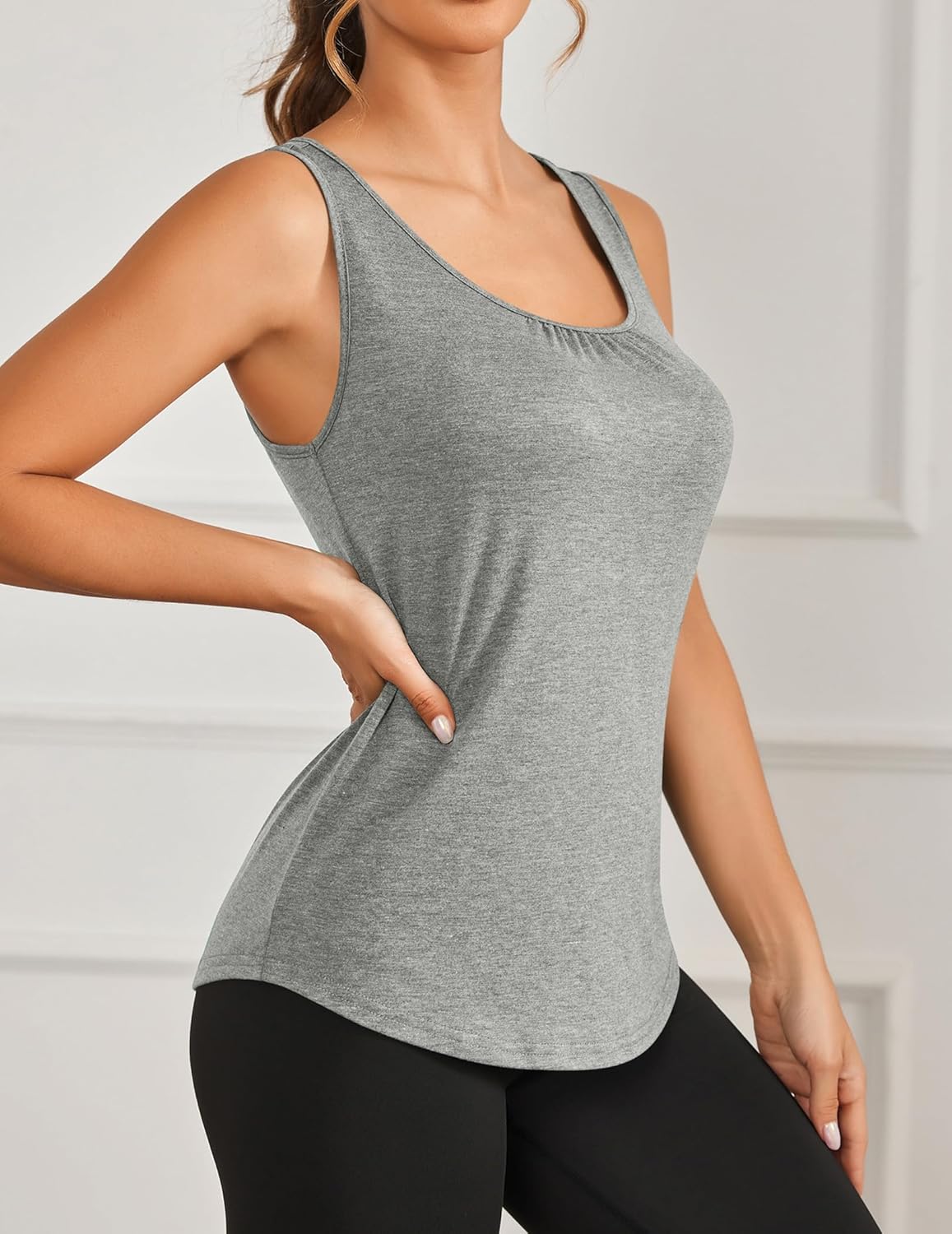 PINSPARK Racerback Workout Tops for Women - Lightweight Sleeveless Athletic Tank | 2 Pack S-3XL