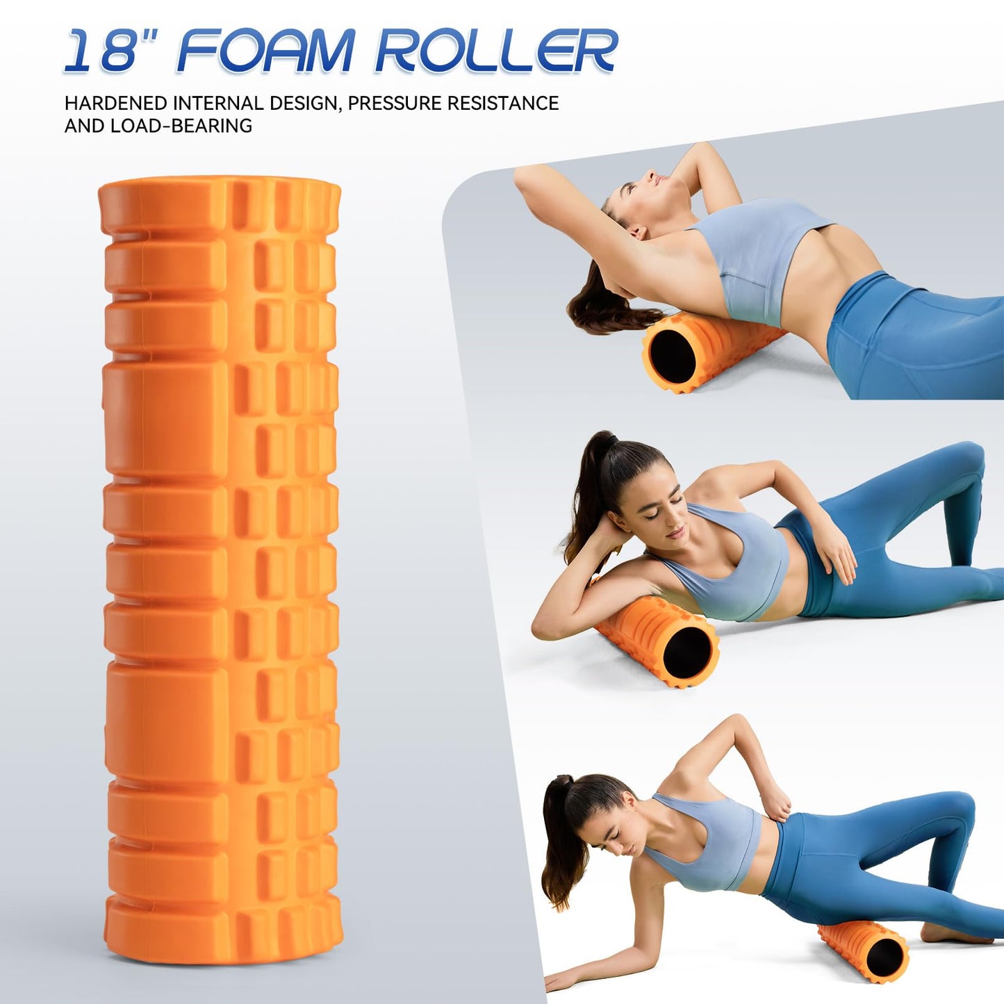 Krightlink Foam Roller for Deep Tissue Muscle Massage High Density 18"