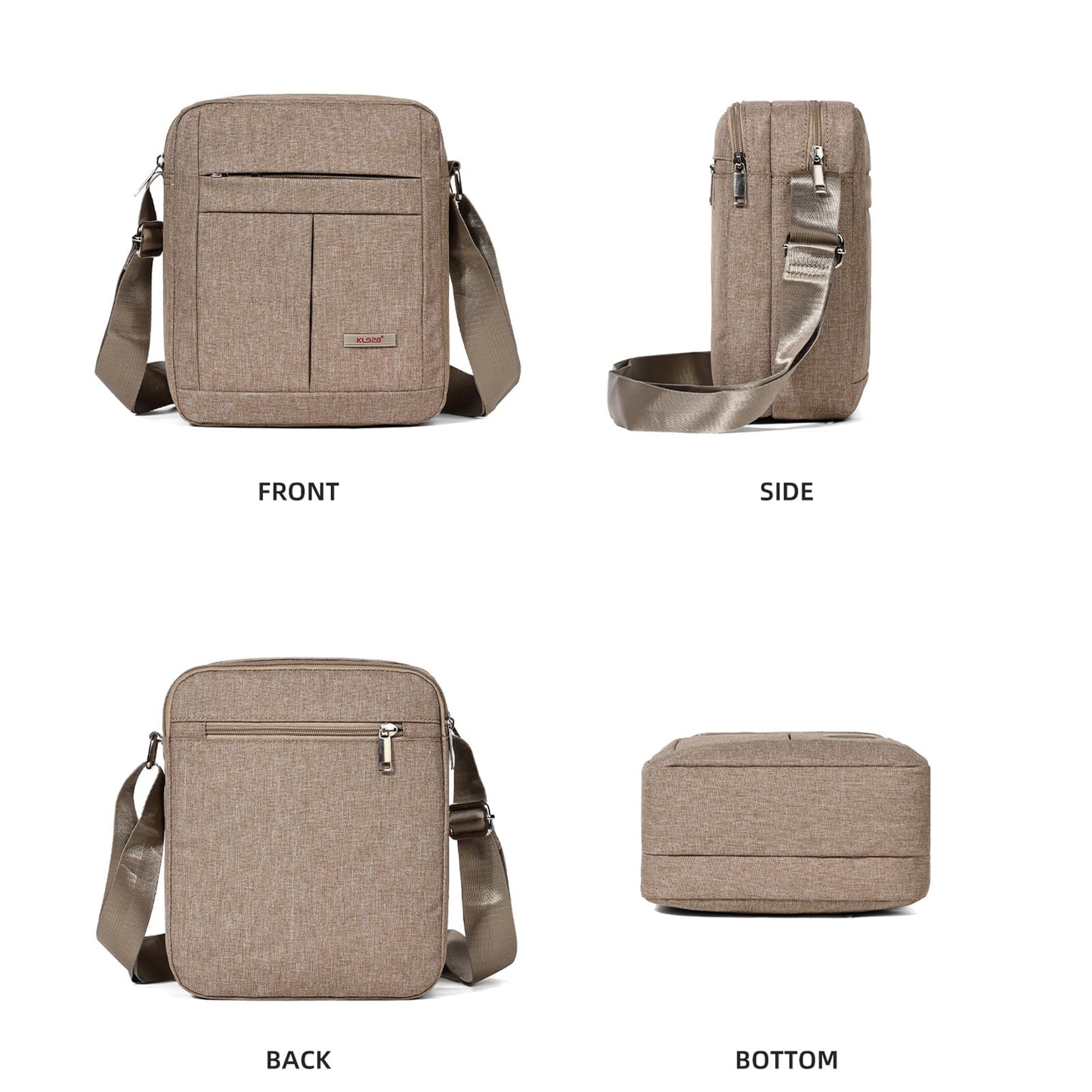 KL928 Men's Messenger Bag - Crossbody Shoulder Bags Travel Bag Man Purse Casual Sling Pack for Work Business (Khaki)