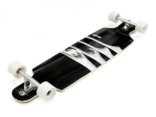 HORIZON BLUE 39inch Urban Longboard Cruiser | North America Hardrock Maple Deck | Anti-Wheelbite&Shock-Absorbing System | Multi-scenarios Cruising Complete(Wave)
