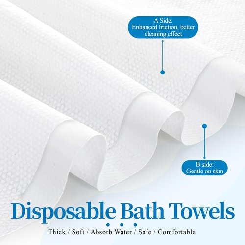 24 Pack Disposable Bath Towels, 55" x 27.5" Ultra Soft Quick Dry Large Portable Thicken Camping Towels Travel Towel for Hotel Travel Camping Beach Swimming Gym Sauna Spa Pet Towel, Individual-Packing