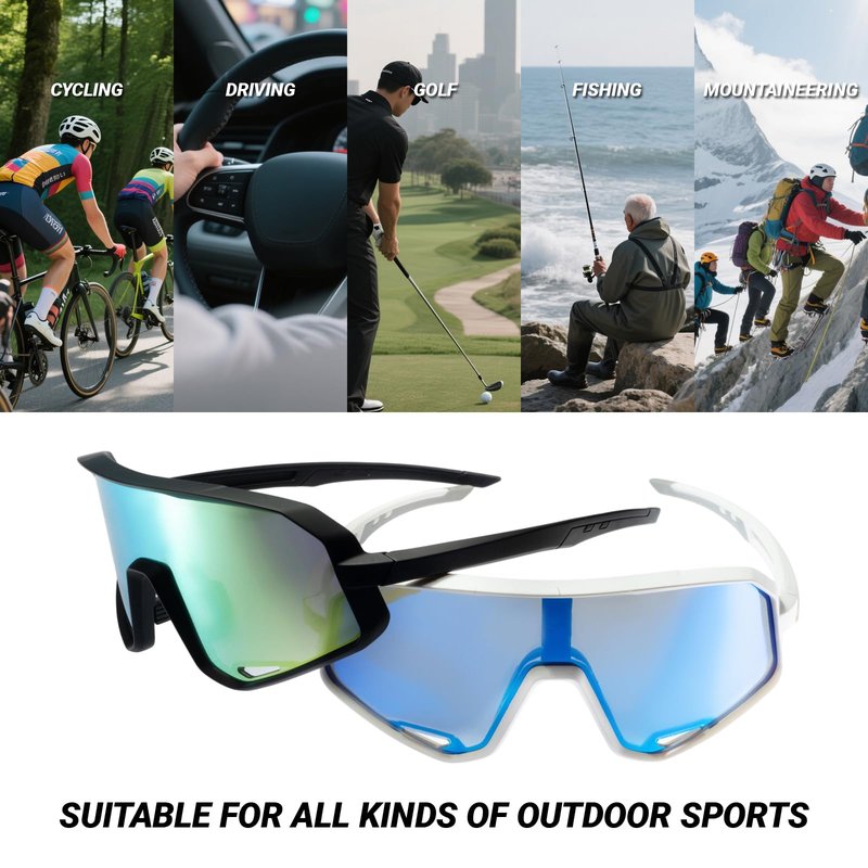 ReTang Wrap Around Sunglasses for Men Women TR90 Sports Glasses for Running Cycling Fishing Driving UV400 Protection Windproof