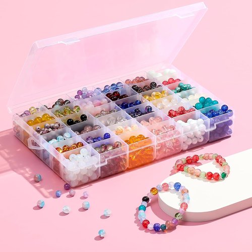 Clear Plastic Organizer Box by [Brand Name] - 36 Grids with Adjustable Dividers for Craft, Jewelry & Small Item Storage