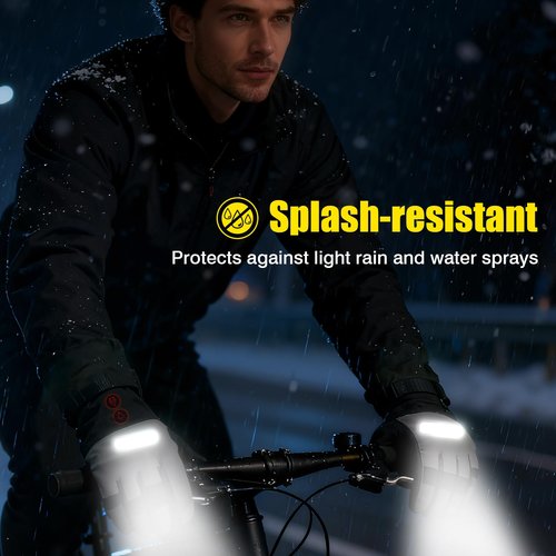 Heated Gloves with LED Flashlight, 7500mAh*2 Rechargeable Heated Gloves for Men Women, 3 Heating Modes with Touchscreen, Waterproof Electric Heated Ski Glove for Winter Outdoor Work Camping Arthritis